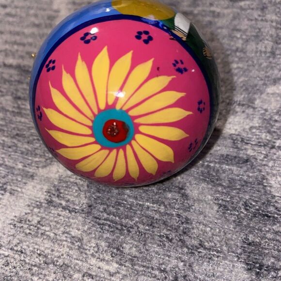 Christmas Ball Ornament Mexican Ceramic Clay Folk Art Pottery Miguel Ascencio - Picture 2 of 6